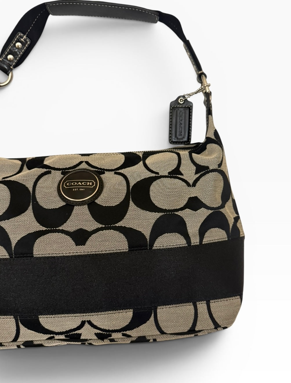 Coach Signature Hobo Stripe Shoulder bag