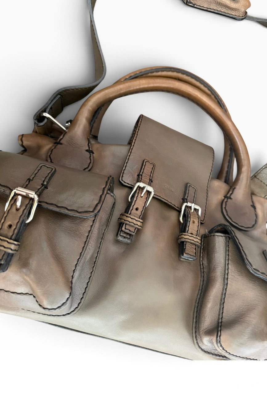 Chloé Edith Leather Satchel Bag – Taupe