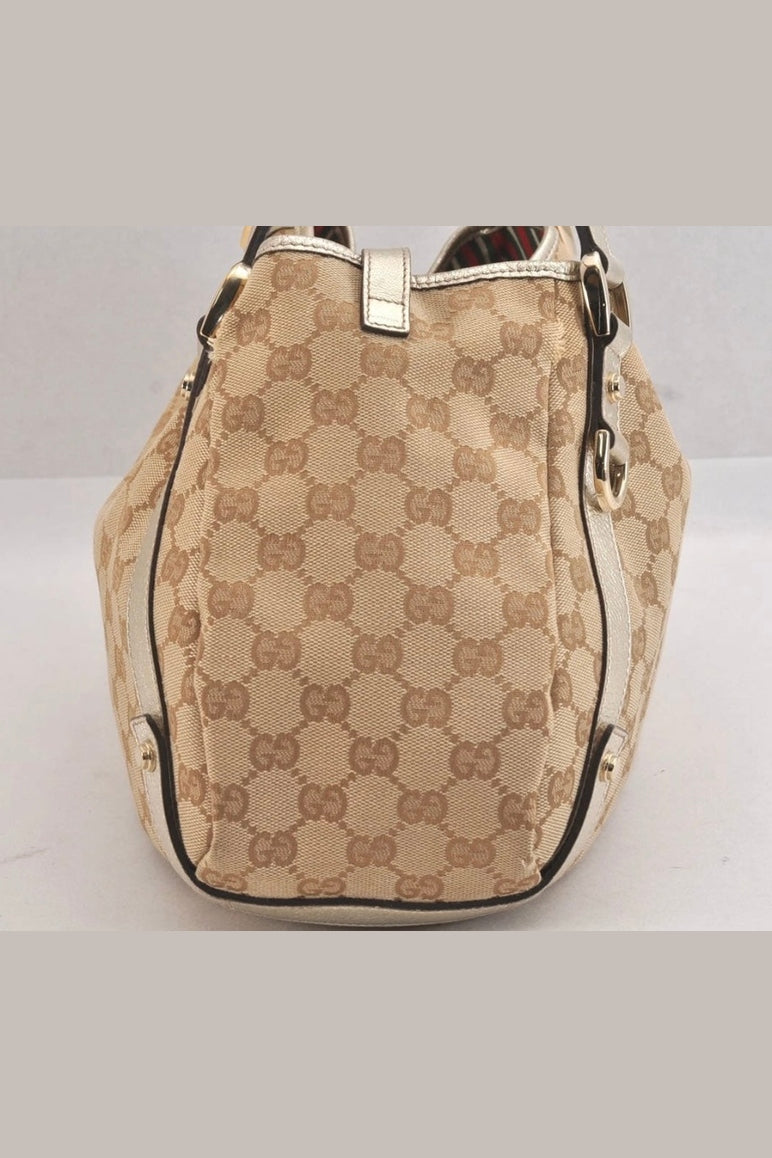 Gucci Abbey Leather & Canvas Shoulder Bag