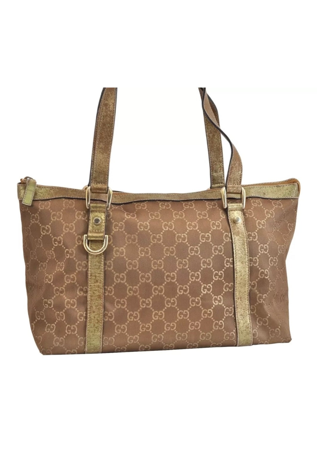 Gucci Abbey Leather & Canvas Shoulder Bag