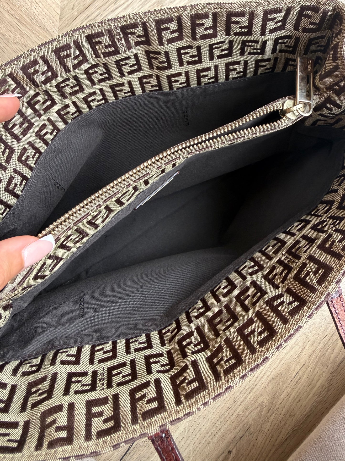Vintage Fendi Zucchino FF Monogram Small Tote Bag