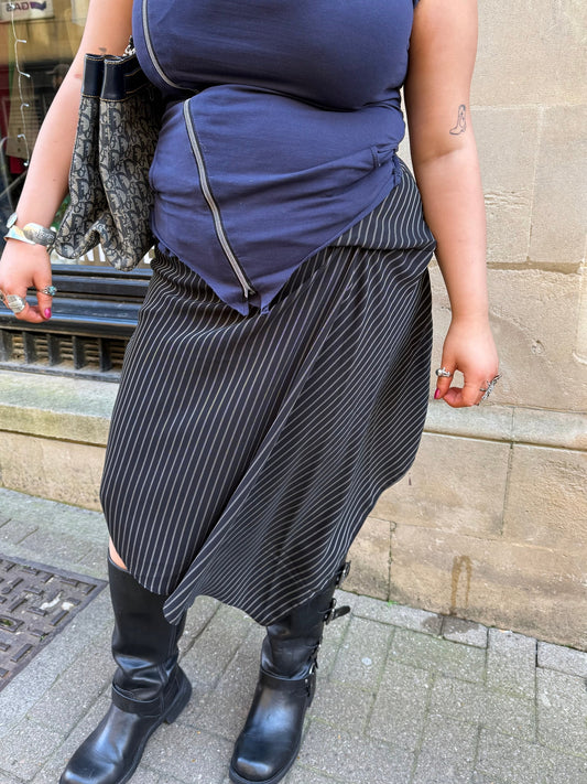 Karen Millen Waterfall Asymmetric Pinstripe Skirt