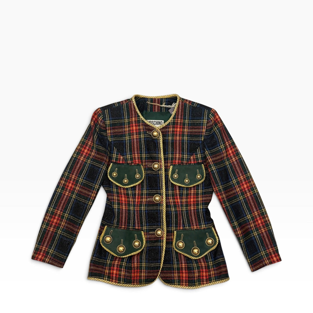 Vintage Moschino Couture Tartan Wool Jacket