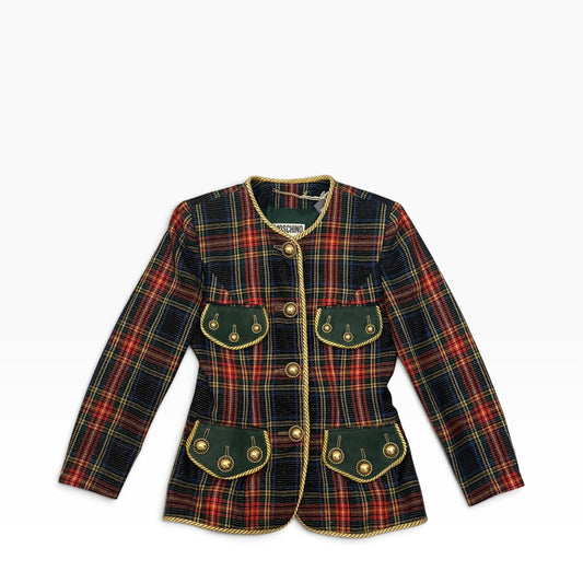 Vintage Moschino Couture Tartan Wool Jacket