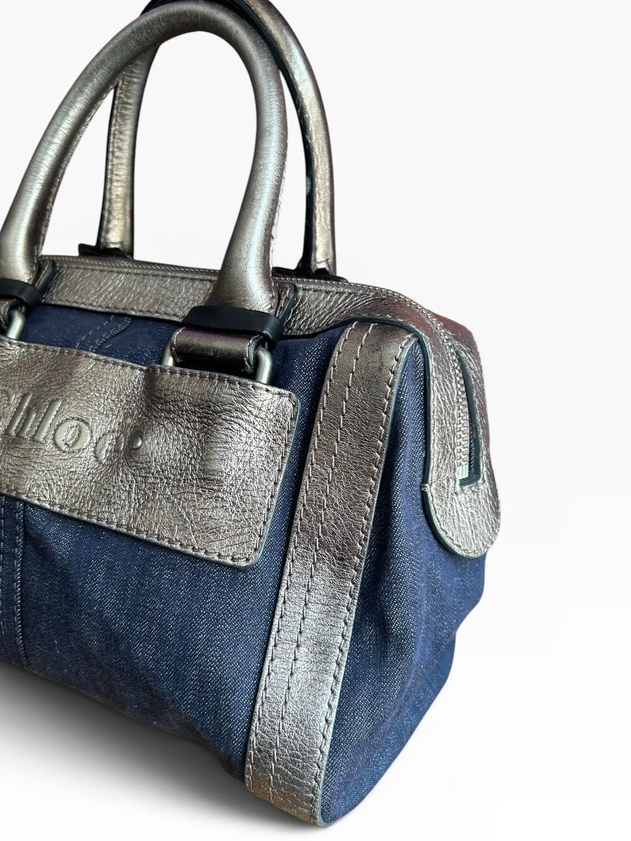 Chloe Denim Mini Boston