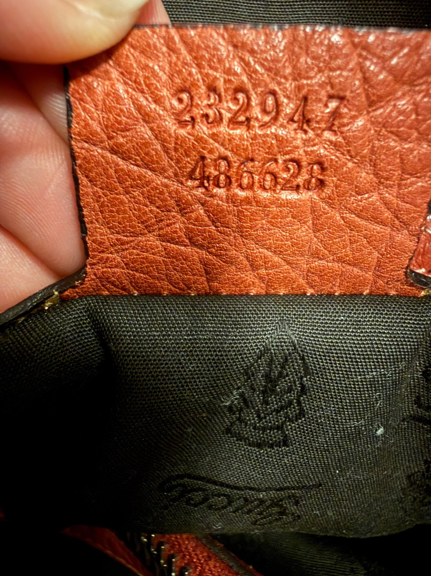 Gucci Leather Orange Bamboo Shoulder Bag