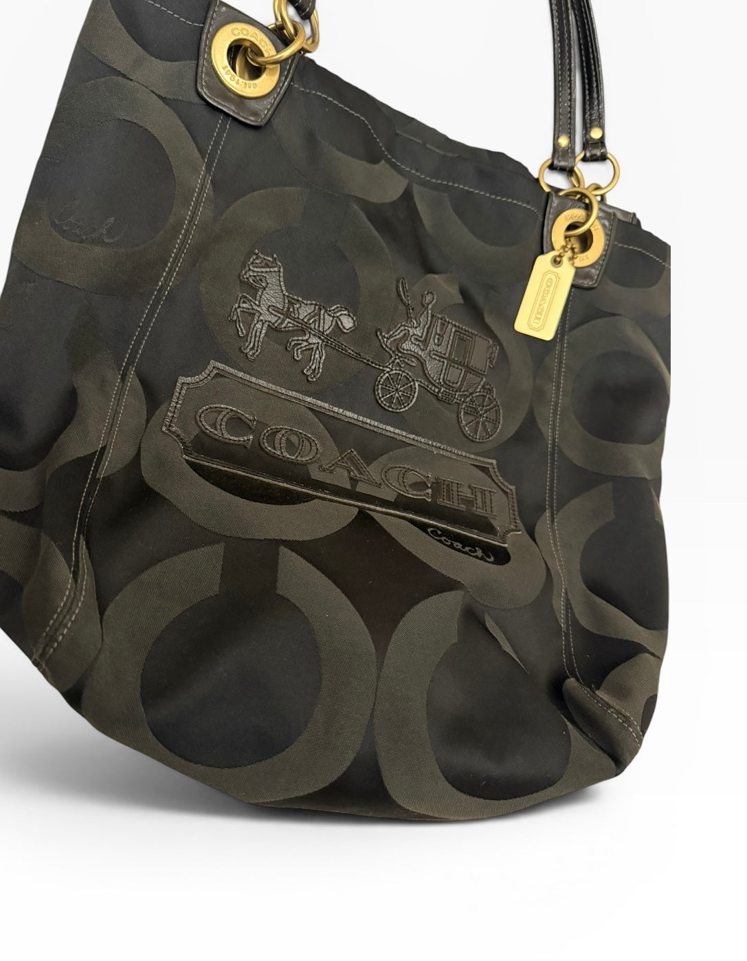 Coach Jacquard Tote Shoulder Bag