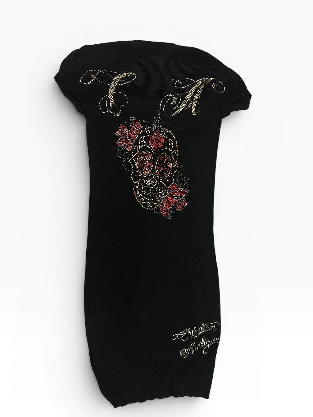 Christian Audigier Diamanté Midi Dress