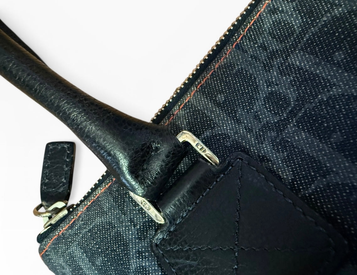 Christian Dior Flight Line Trotter Denim Shoulder Bag