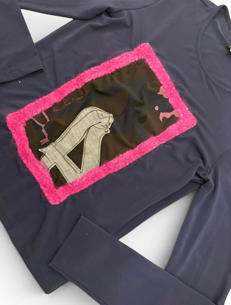 Versace Long Sleeve Graphic Top