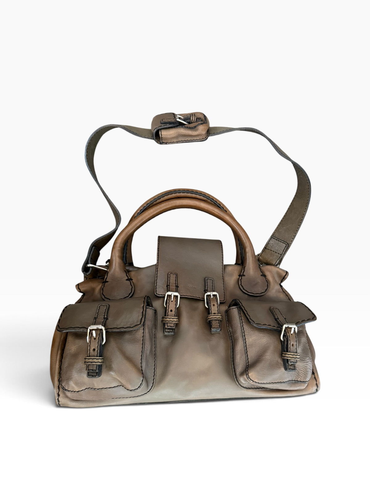 Chloé Edith Leather Satchel Bag – Taupe