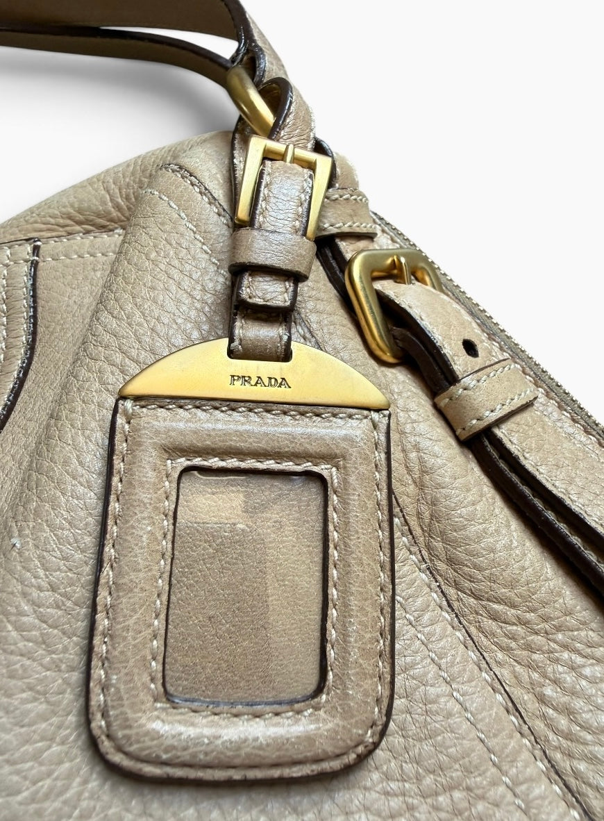 Prada Cervo Antik Deerskin Leather Shoulder Bag