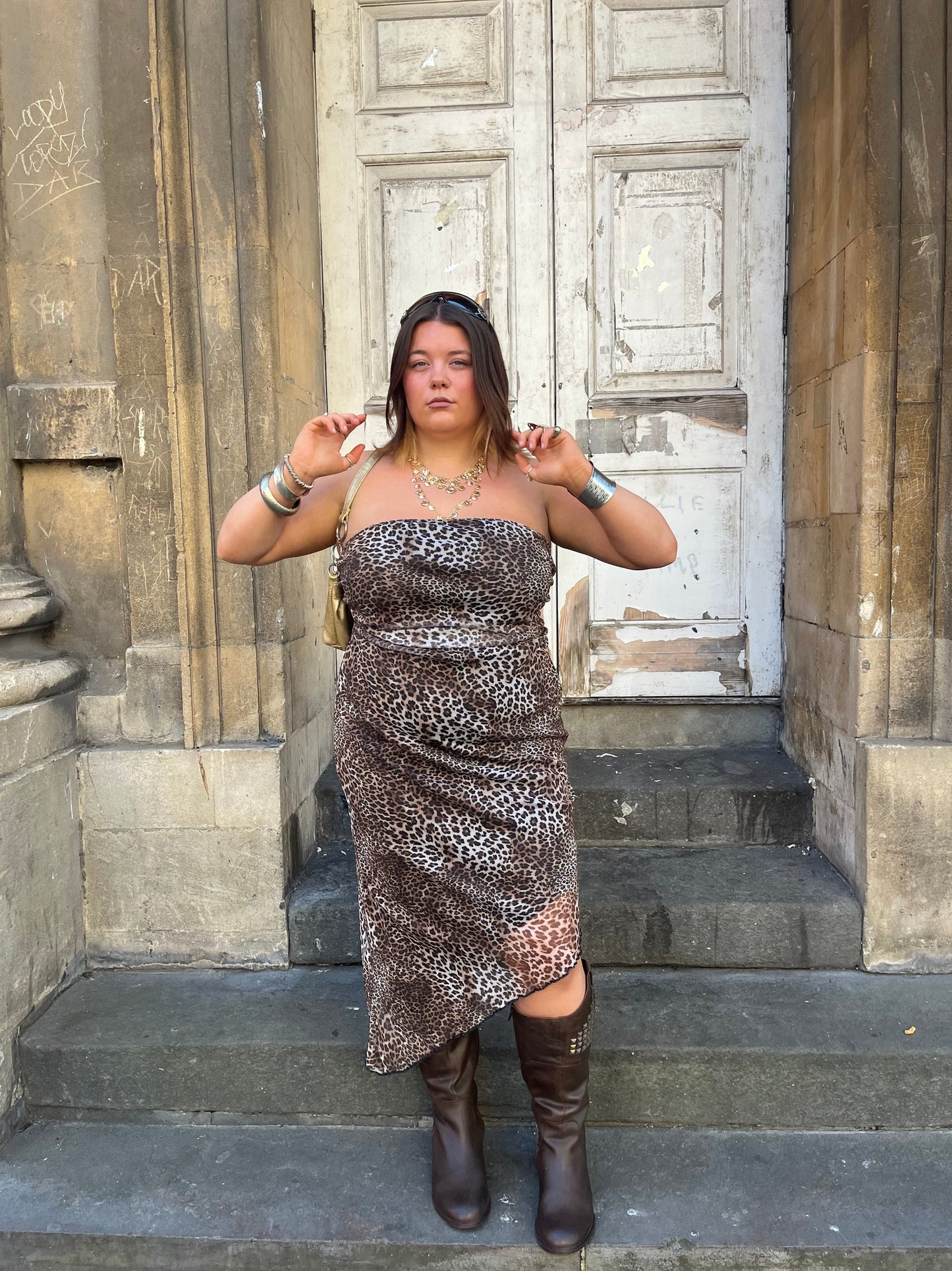 Bay Leopard Print Asymmetric Dress
