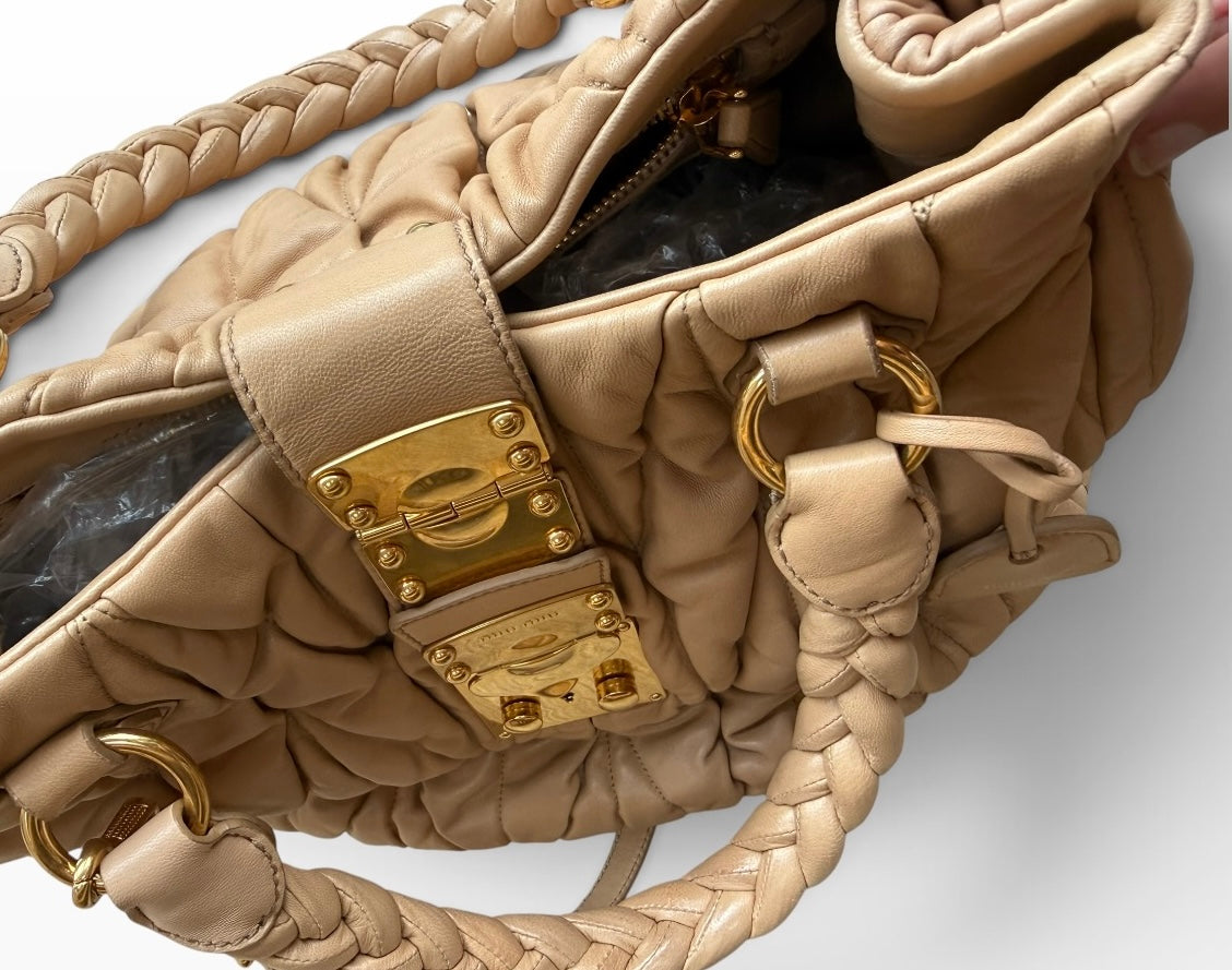Miu Miu Coffer Matelassé Leather Bag
