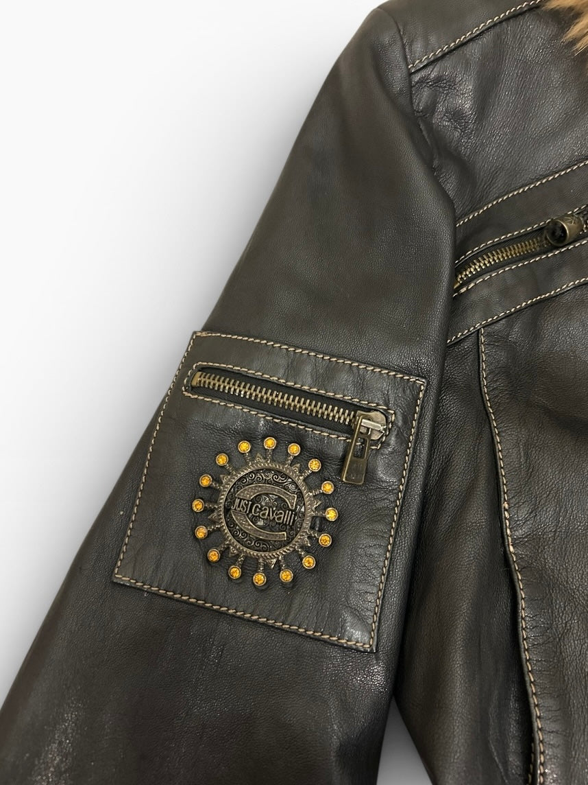 Roberto Cavalli Leather Bomber