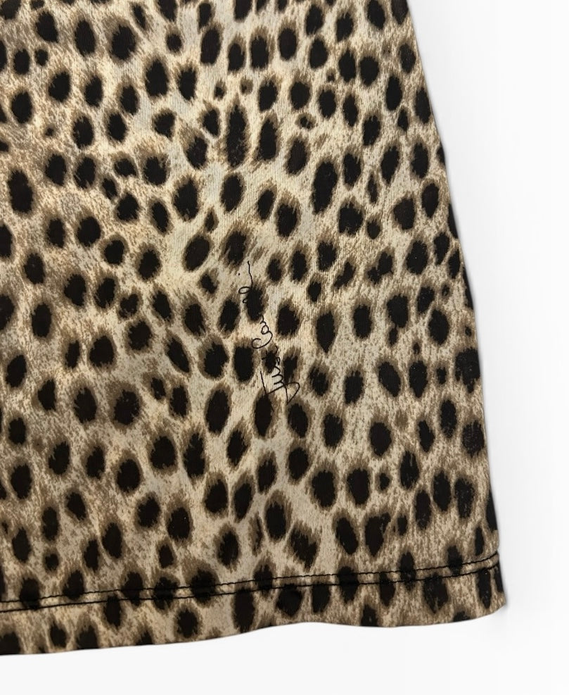 Roberto Cavalli Leopard Print Mesh Top