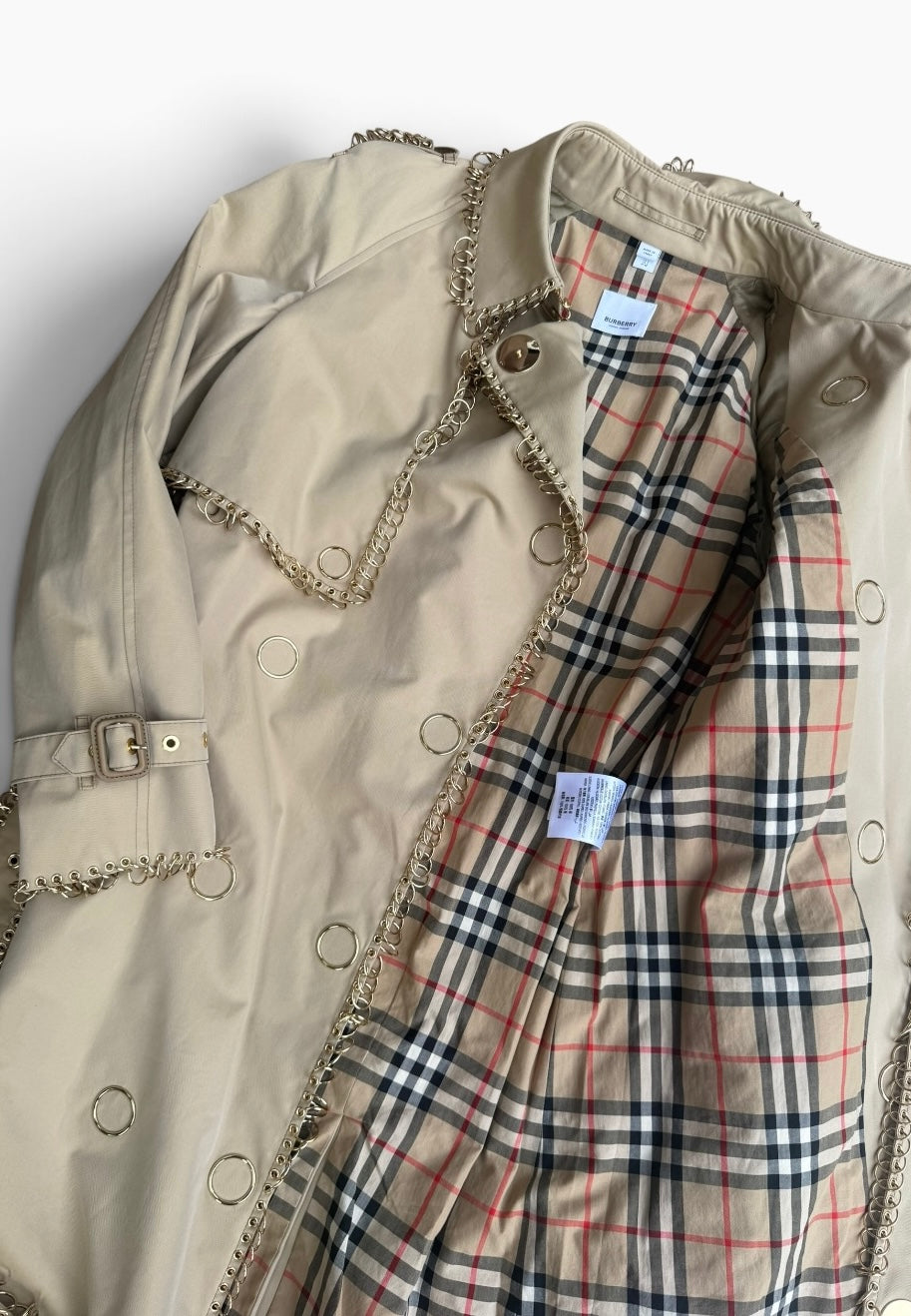 Burberry Chain-Embellished Trench Coat SS19