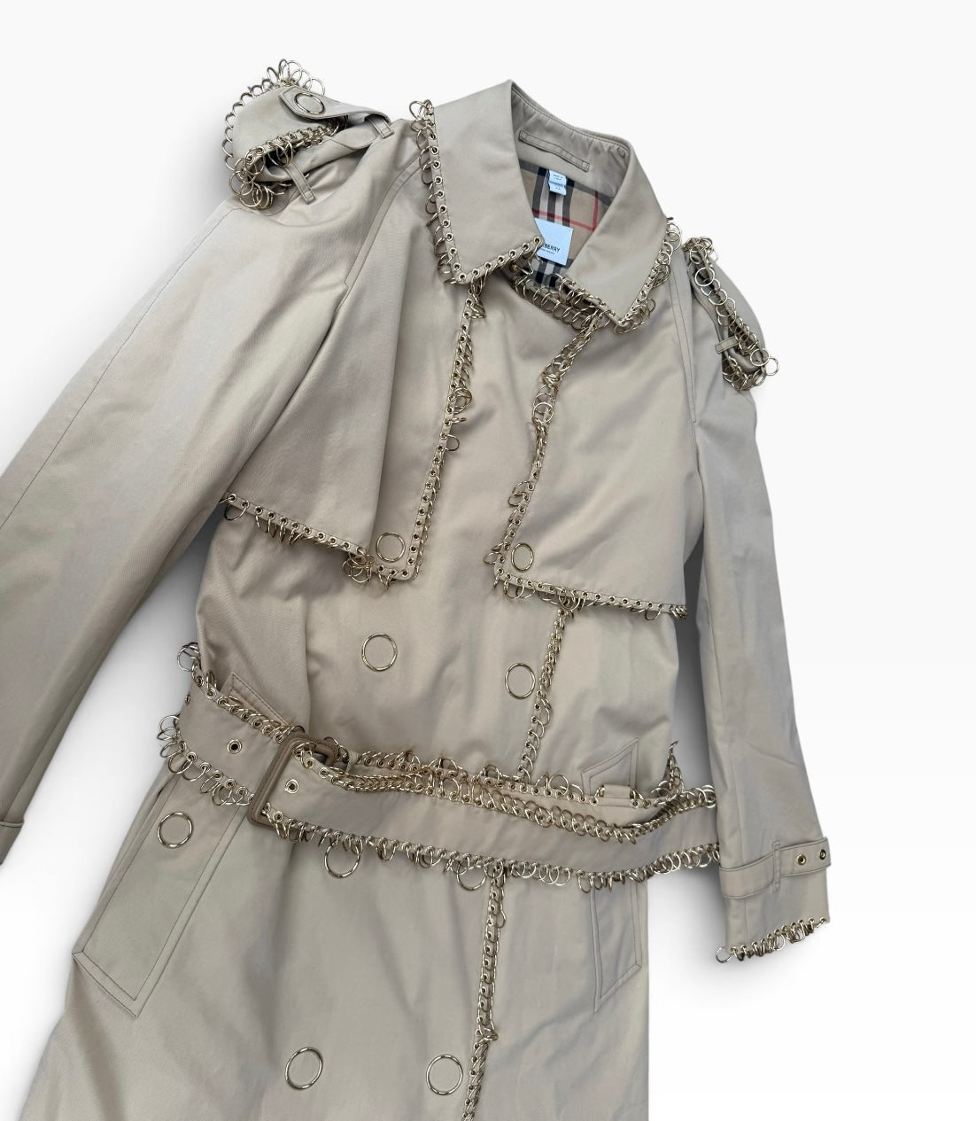 Burberry Chain-Embellished Trench Coat SS19