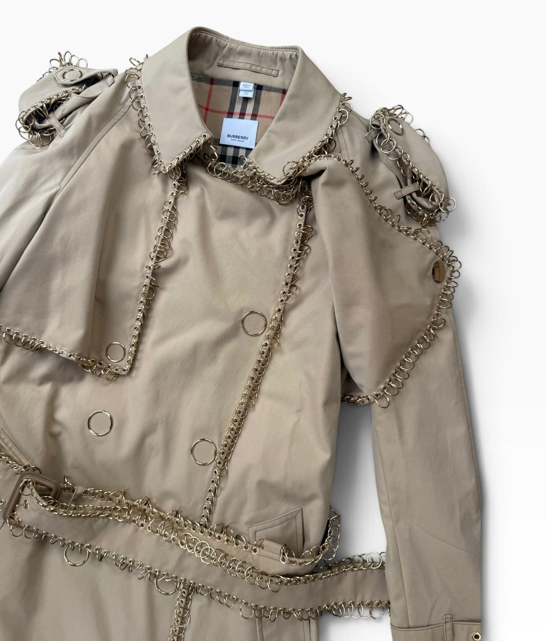 Burberry Chain-Embellished Trench Coat SS19