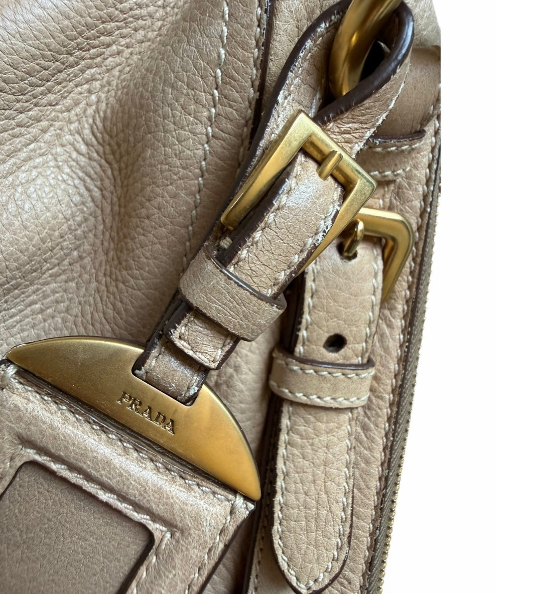 Prada Cervo Antik Deerskin Leather Shoulder Bag