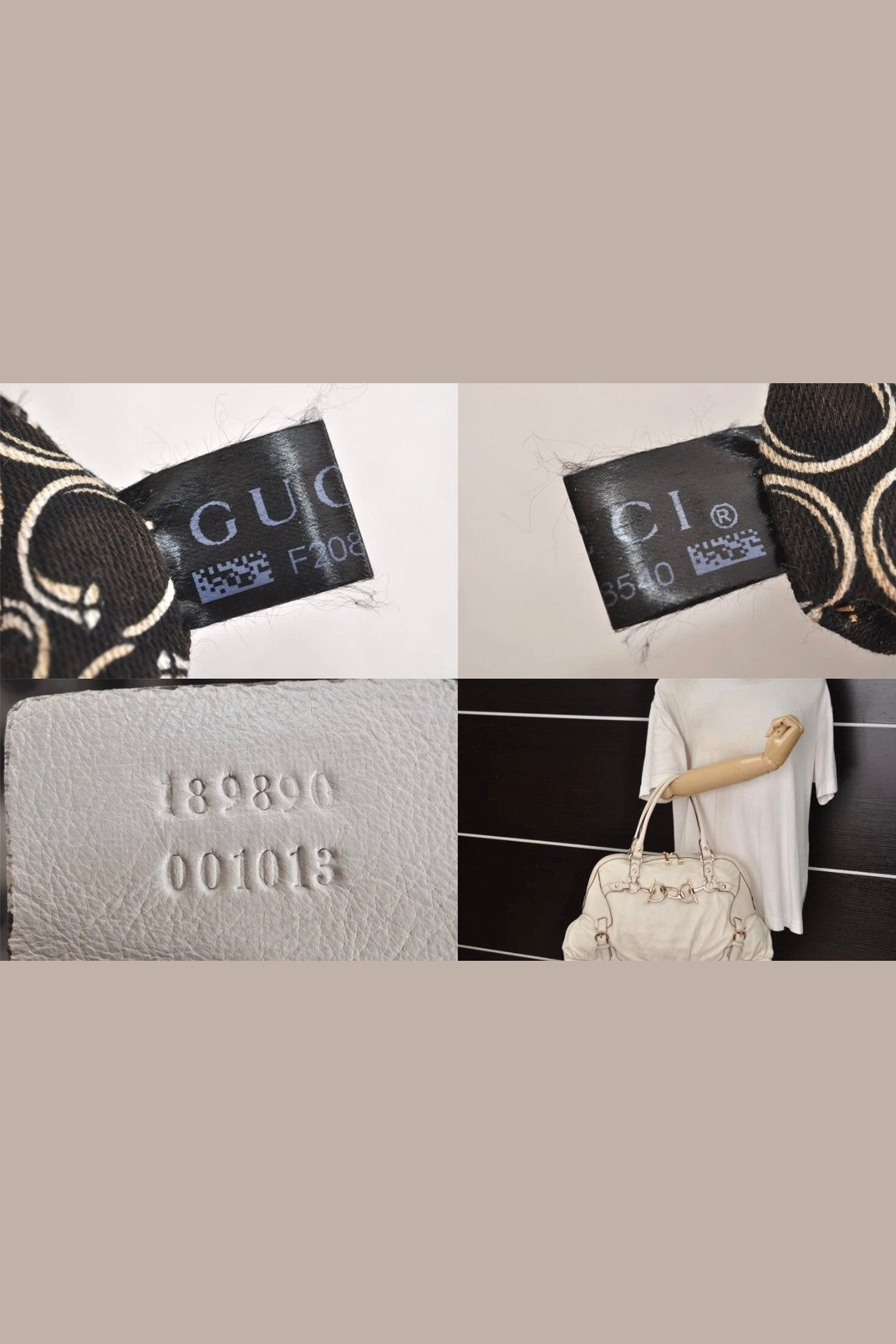 Gucci Horsebit Leather White Shoulder Bag