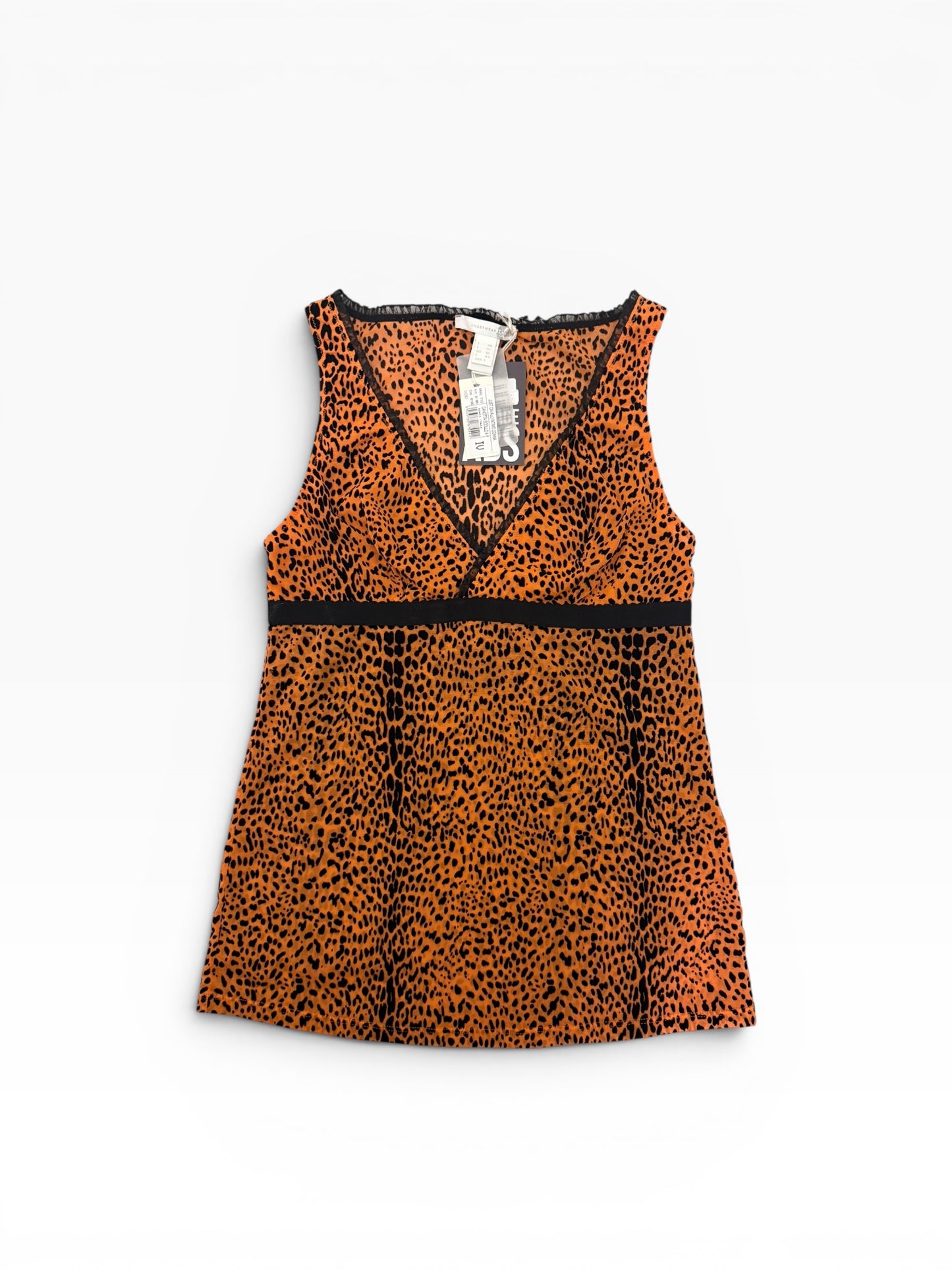 Roberto Cavalli Animal Print Frill Vest Top