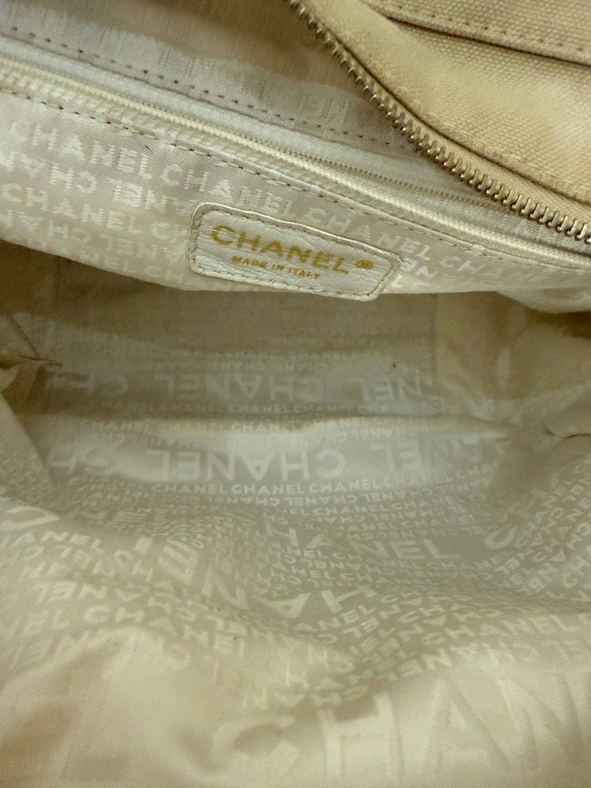 Chanel Marshmallow Canvas Tote Bag