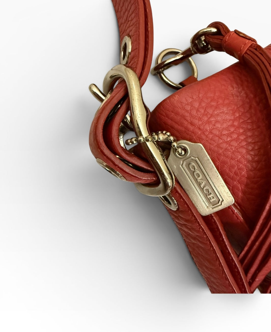 Coach Red Leather Hobo Shoulder Bag