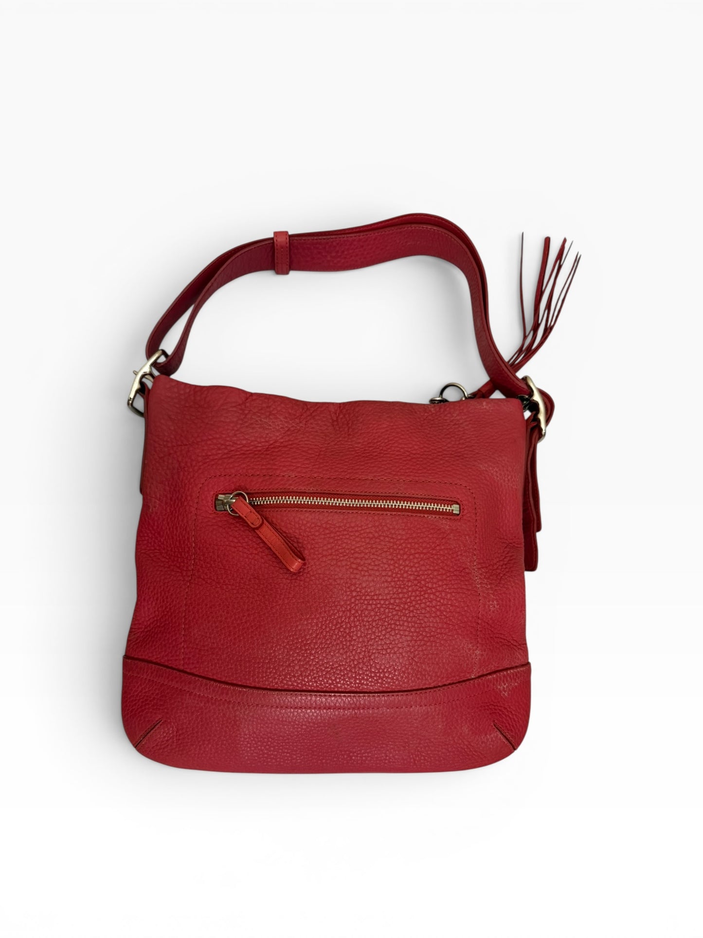 Coach Red Leather Hobo Shoulder Bag