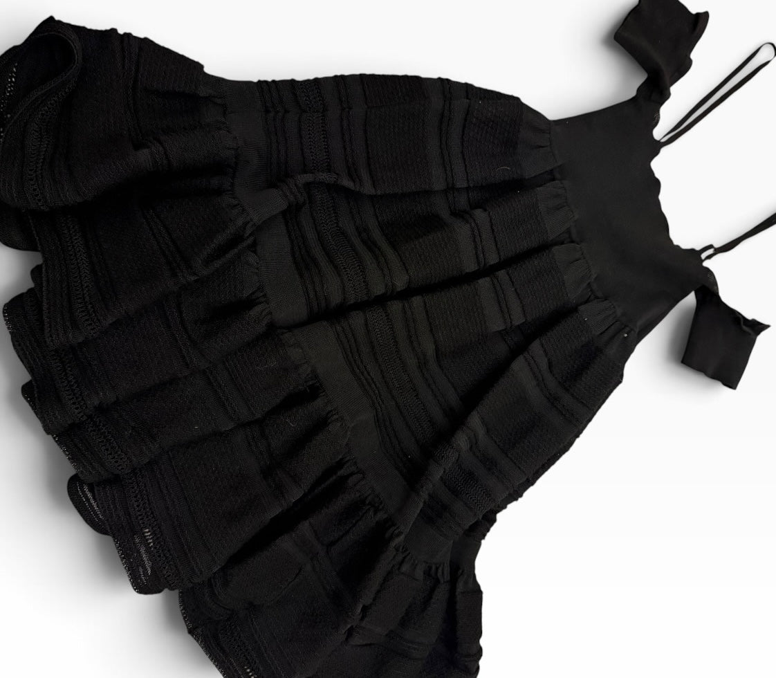 Chanel Spring 2008 Black & Ivory Layered Knit Dress