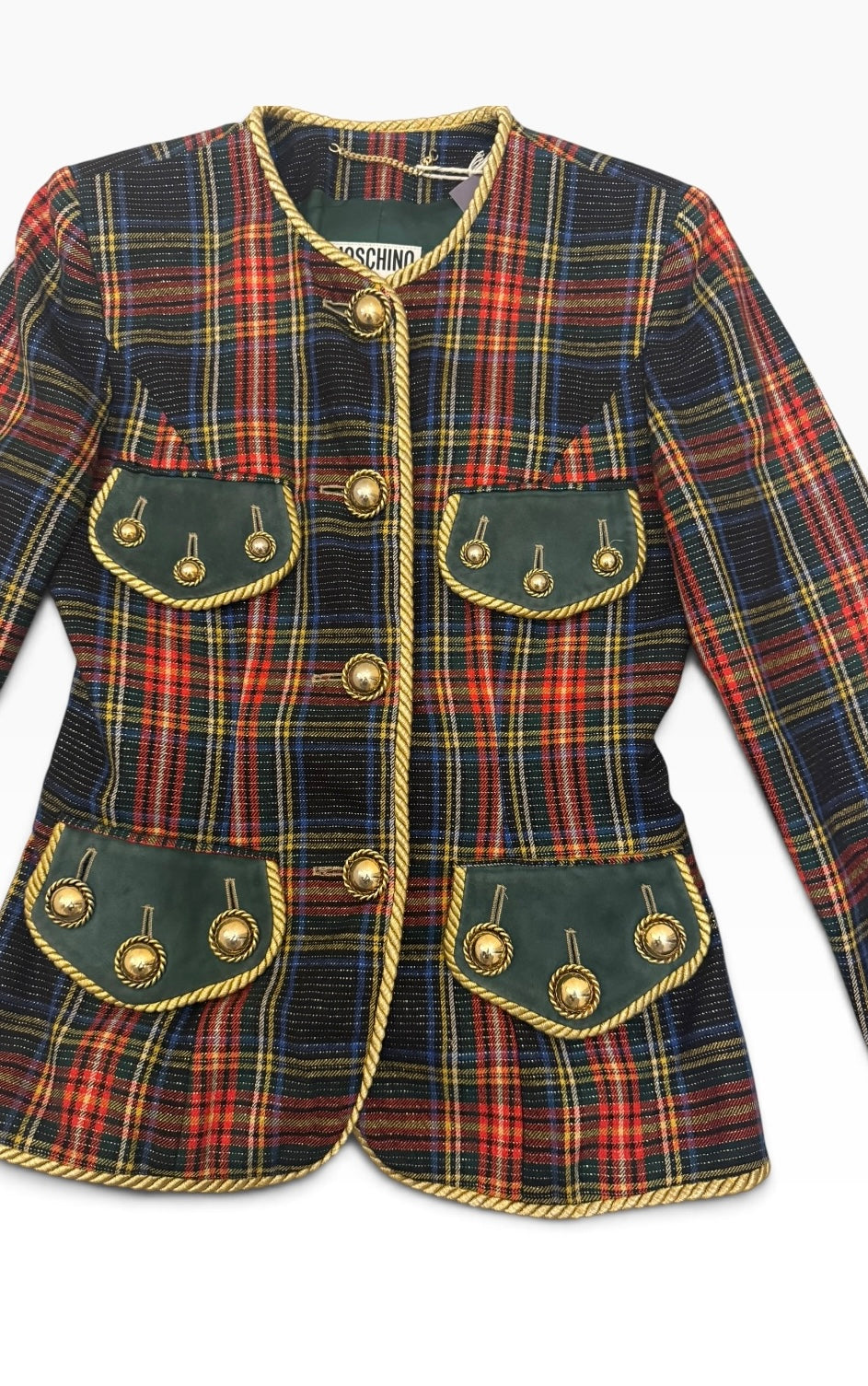 Vintage Moschino Couture Tartan Wool Jacket