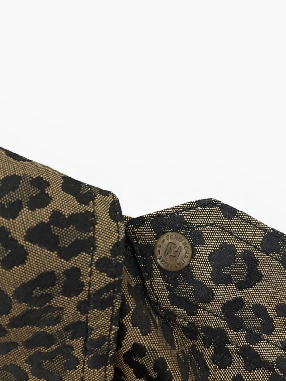 Fendi Jeans Leopard Utility Jacket