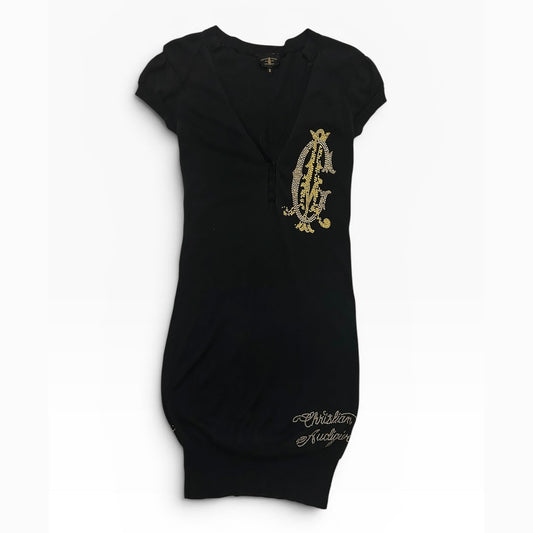 Christian Audigier Diamanté Midi Dress