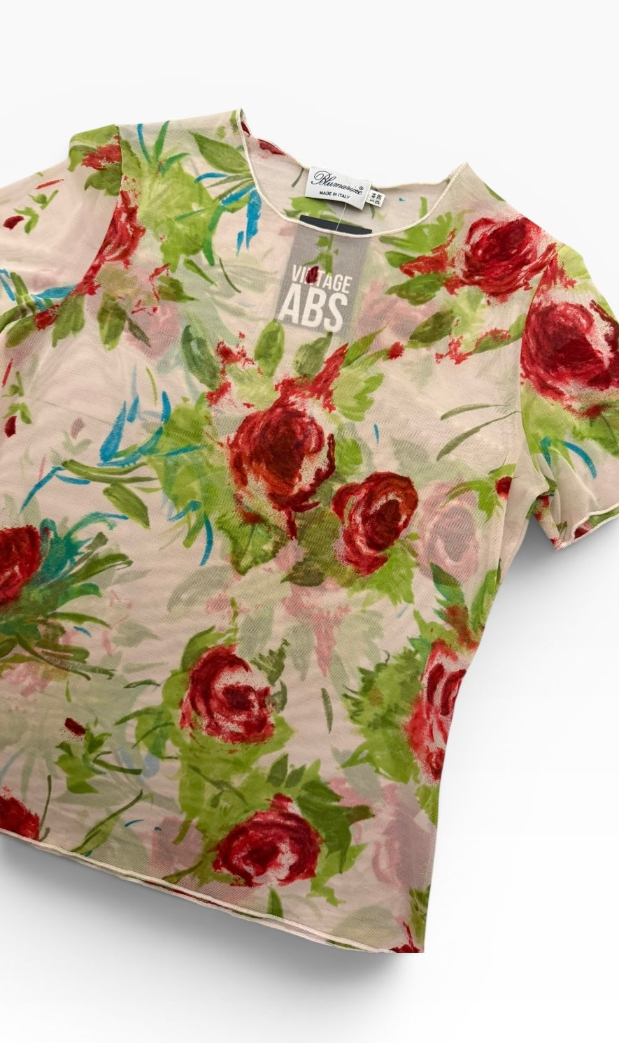 Blumarine Mesh Floral Top