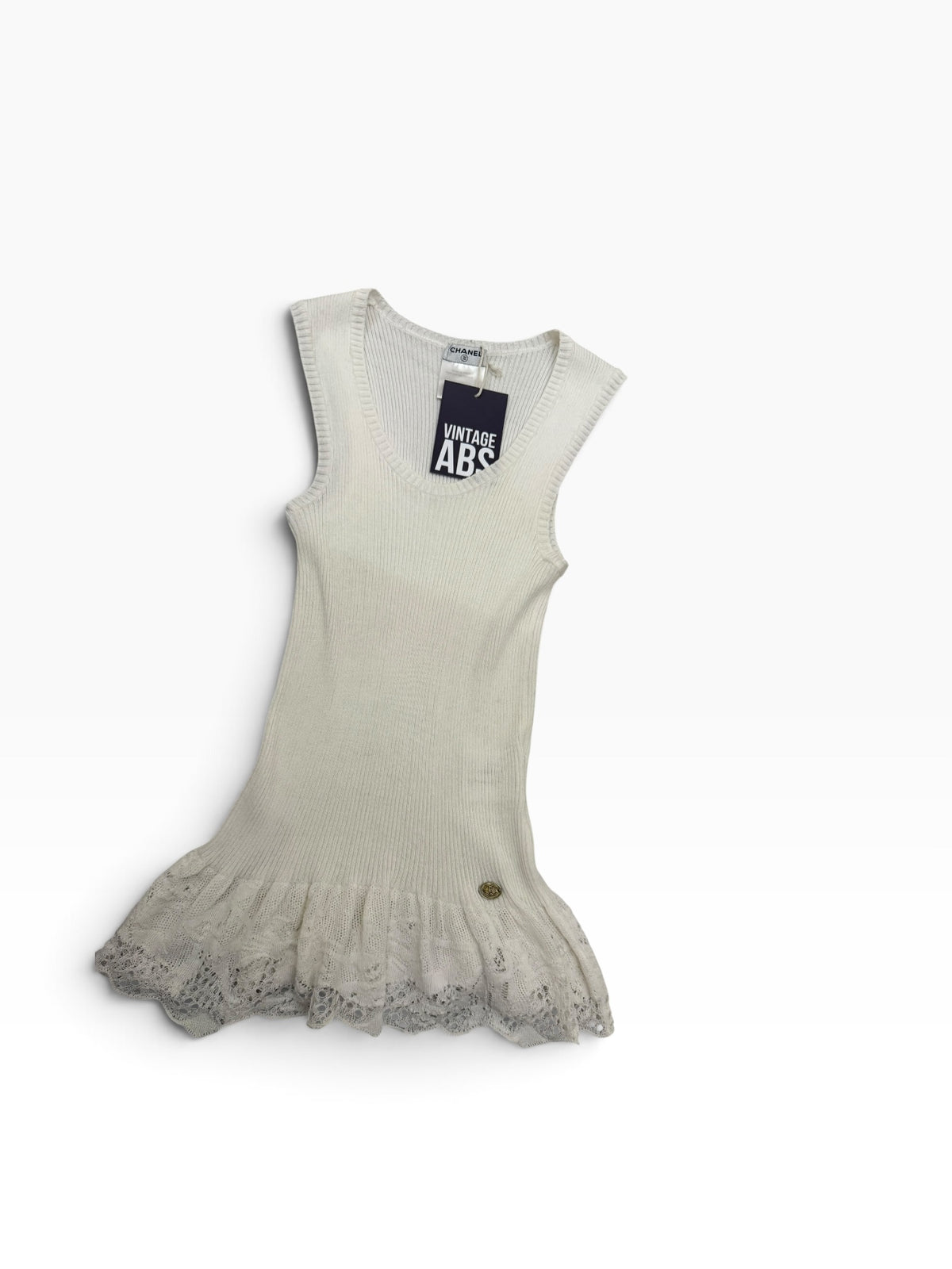 Chanel Spring 2008 Black & Ivory Layered Knit Dress