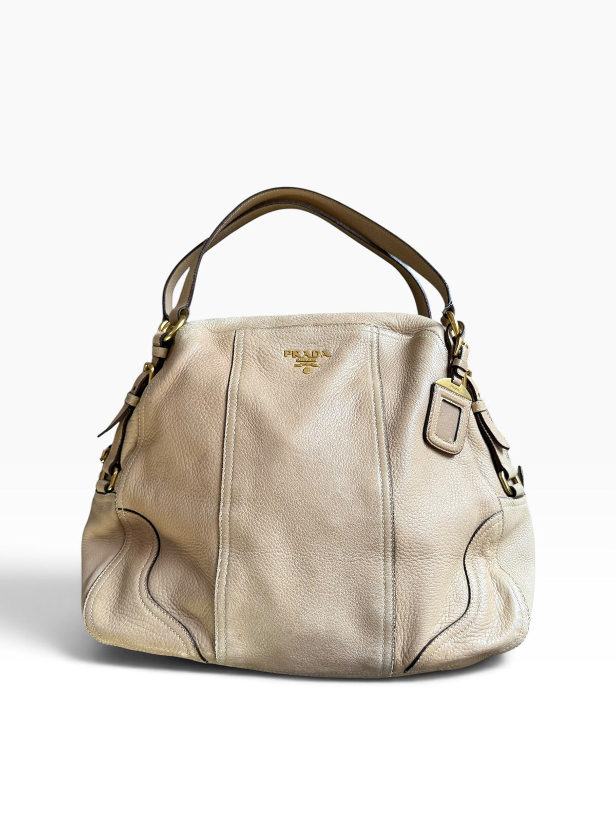 Prada Cervo Antik Deerskin Leather Shoulder Bag