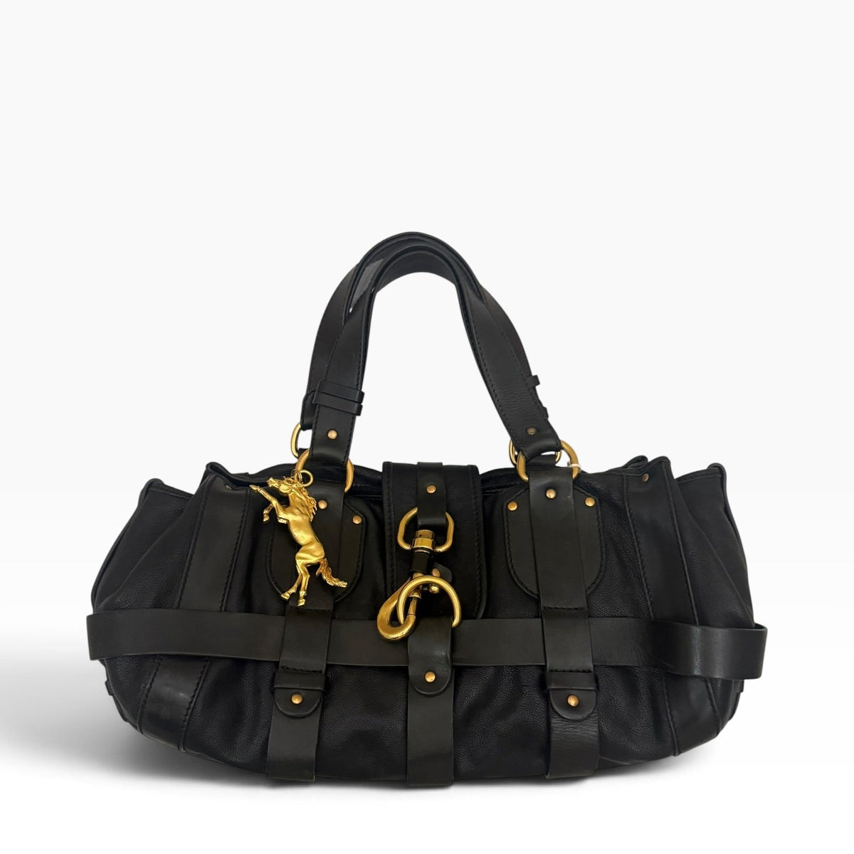 Chloé Kerala Equestrian Black Leather Horse Charm Bag 2005