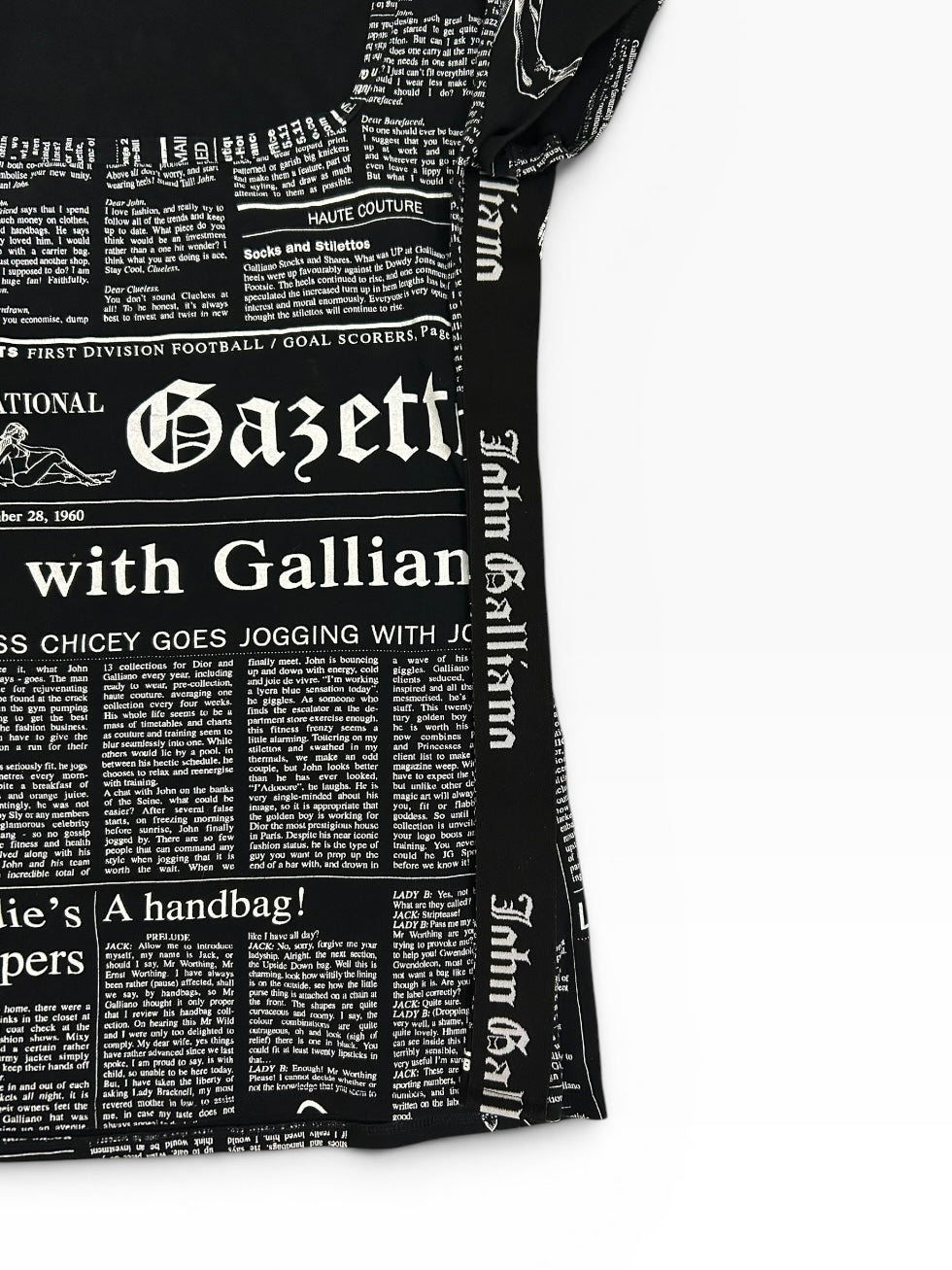 John Galliano Newspaper Graphic Top