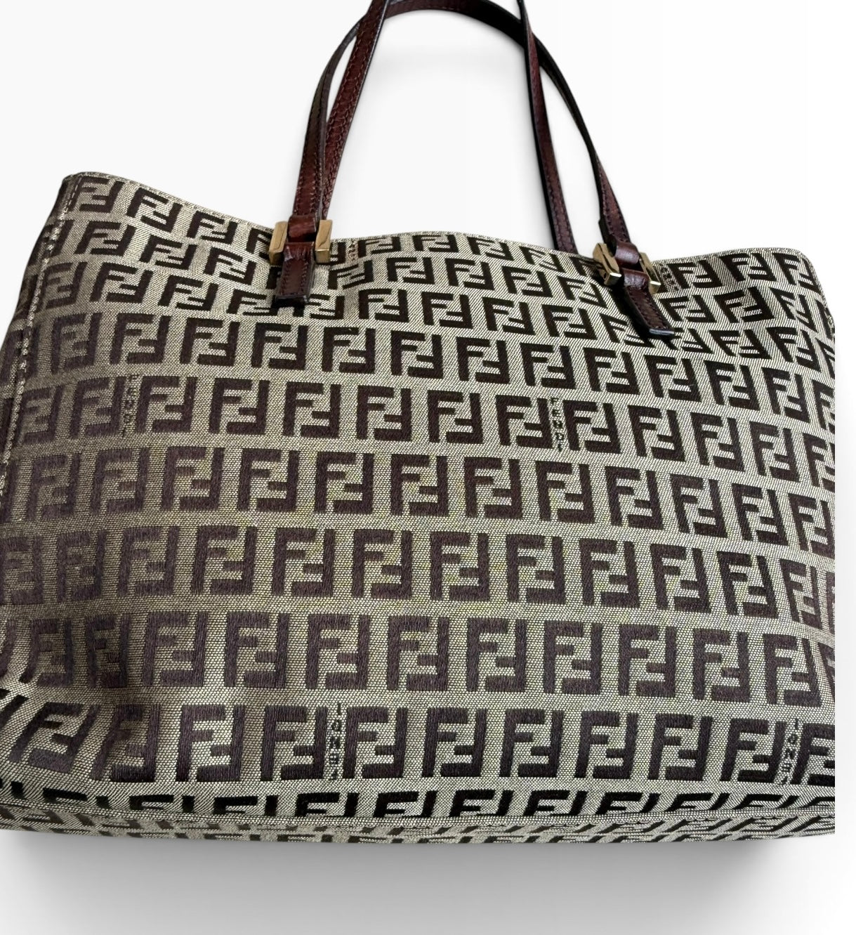 Vintage Fendi Zucchino FF Monogram Small Tote Bag