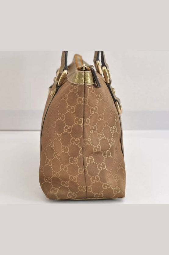Gucci Abbey Leather & Canvas Shoulder Bag