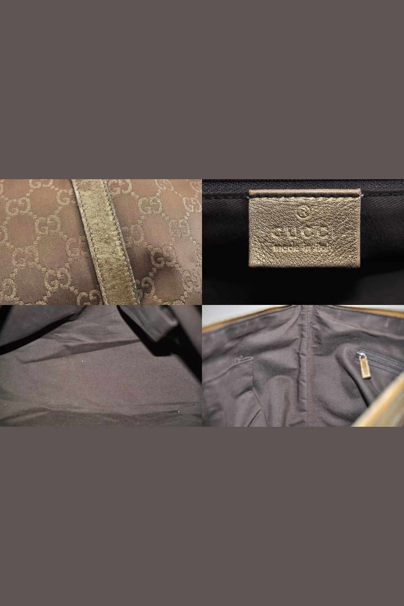 Gucci Abbey Leather & Canvas Shoulder Bag