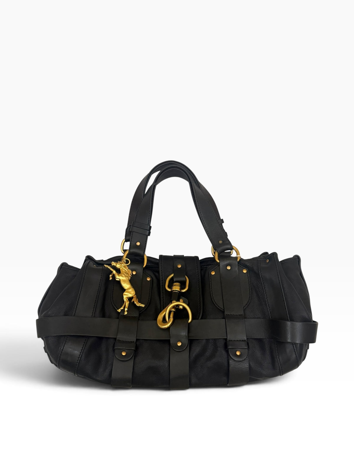 Chloé Kerala Equestrian Black Leather Horse Charm Bag 2005