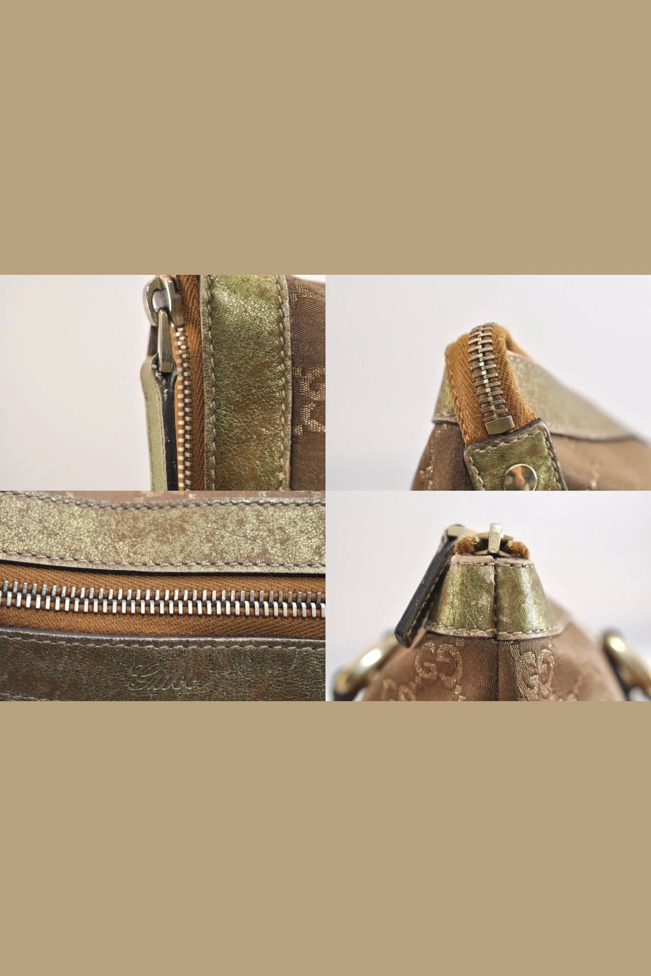 Gucci Abbey Leather & Canvas Shoulder Bag