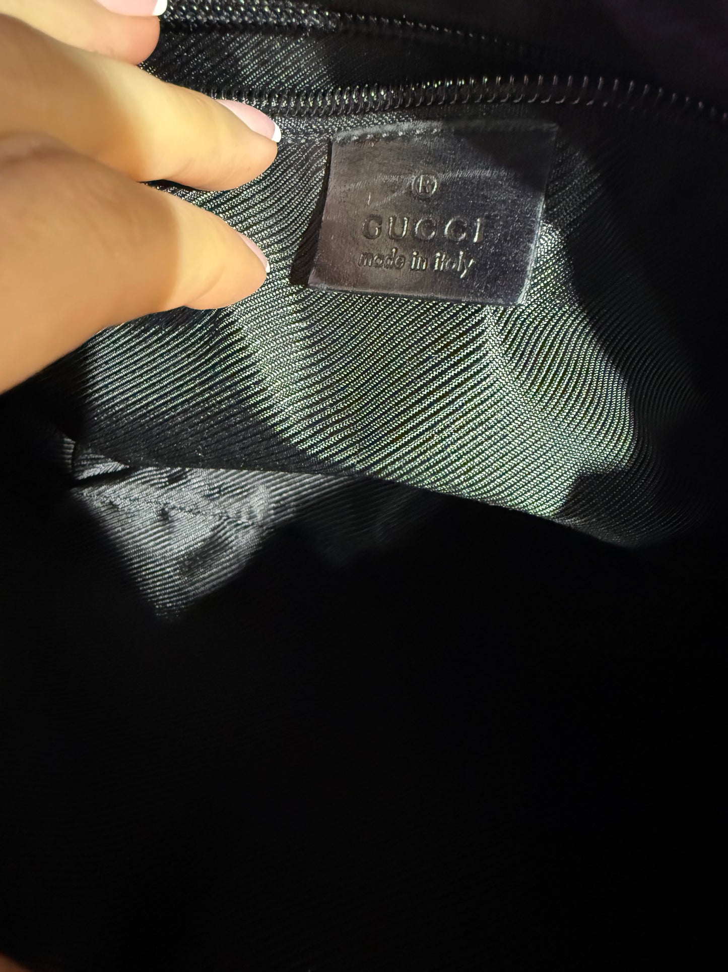 Gucci Monogram Black Shoulder Bag