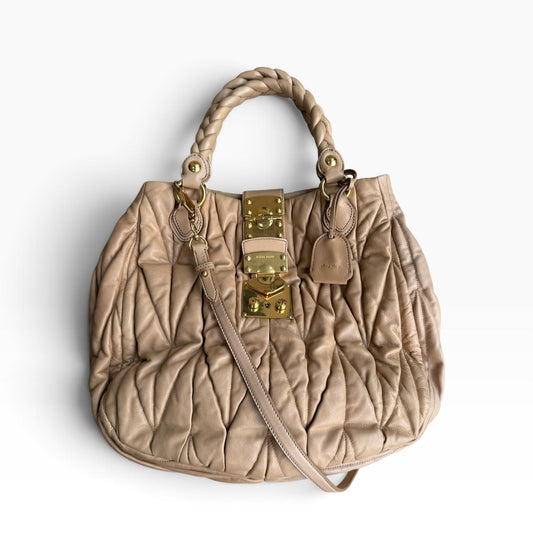 Miu Miu Coffer Matelassé Leather Bag