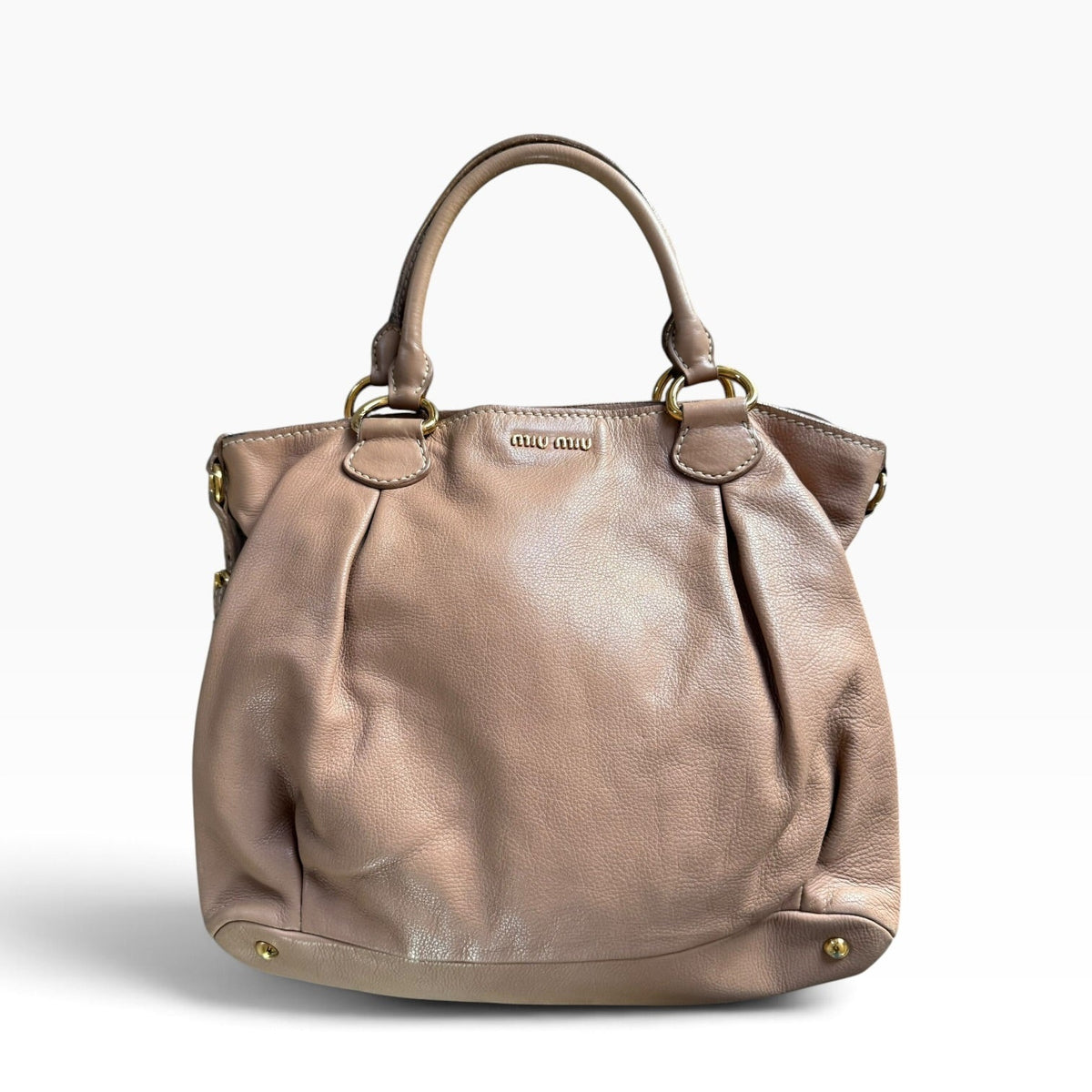 MIU MIU Vitello Lux Bauletto Satchel Bag