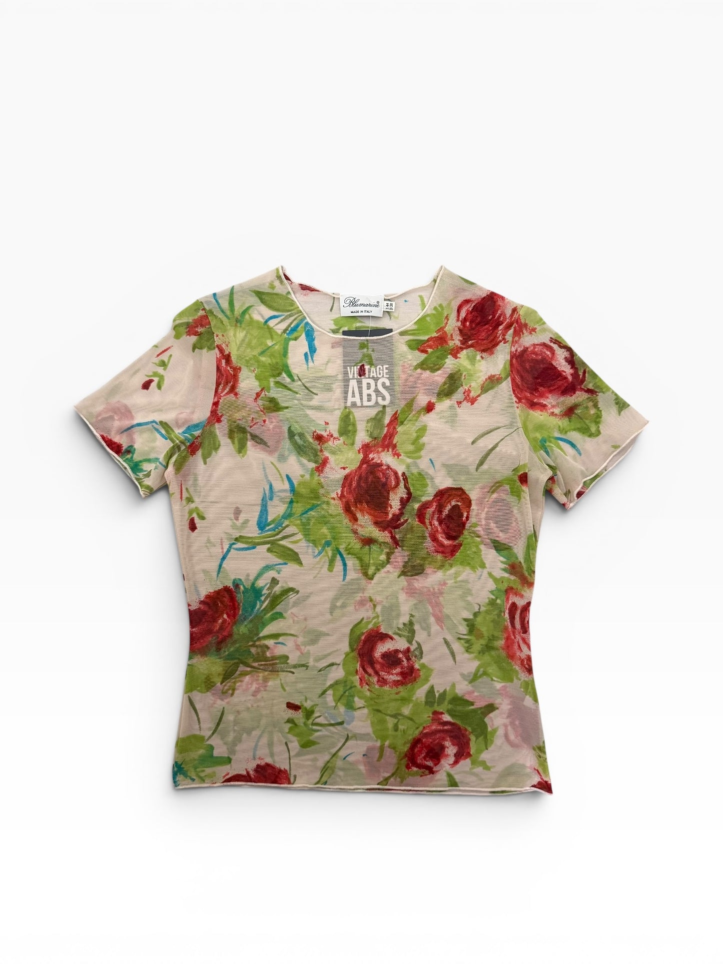 Blumarine Mesh Floral Top