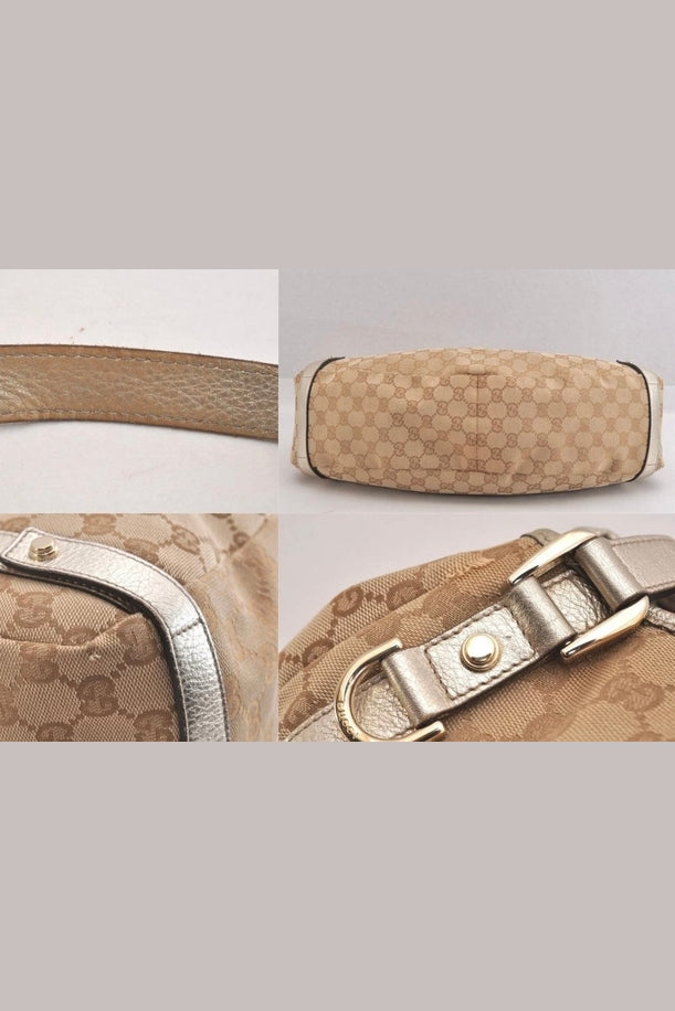 Gucci Abbey Leather & Canvas Shoulder Bag