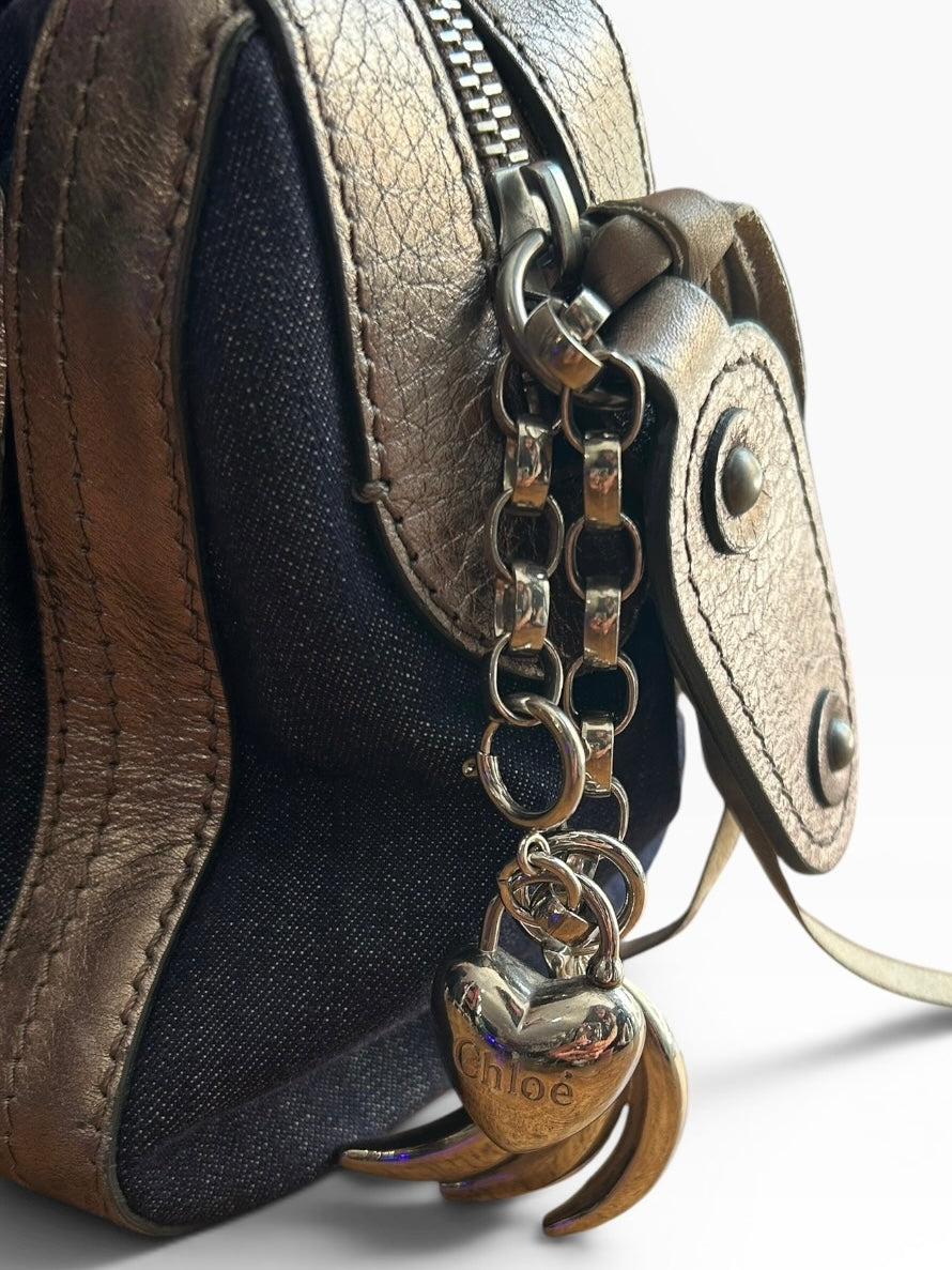 Chloe Denim Mini Boston
