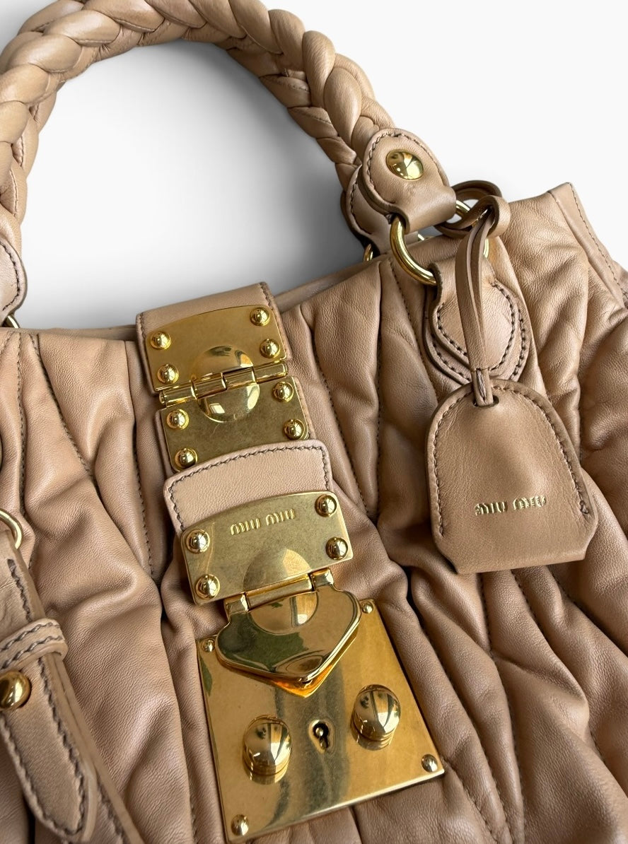 Miu Miu Coffer Matelassé Leather Bag